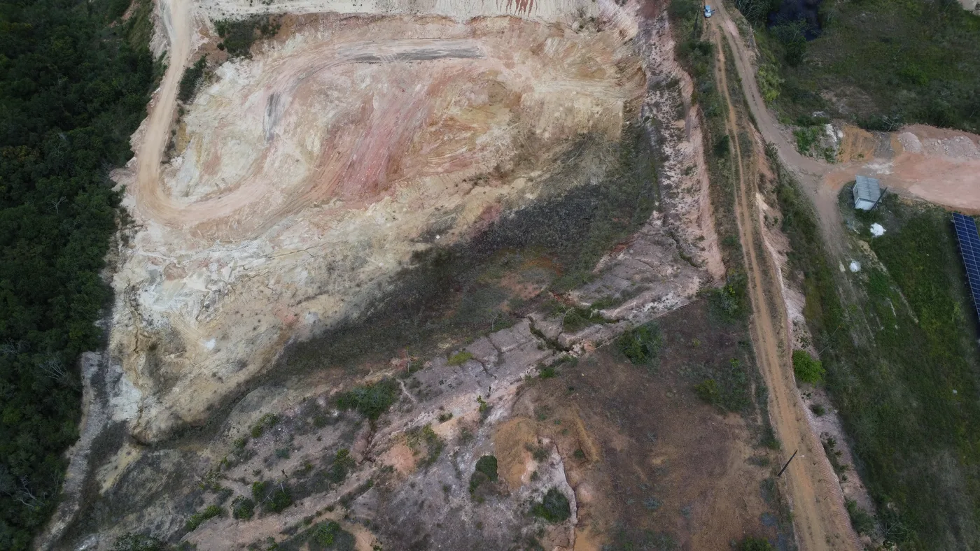 Frente de lavra vista por drone